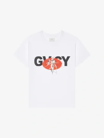 Givenchy Boxy Fit T-shirt In Cotton With  Flower Print In White