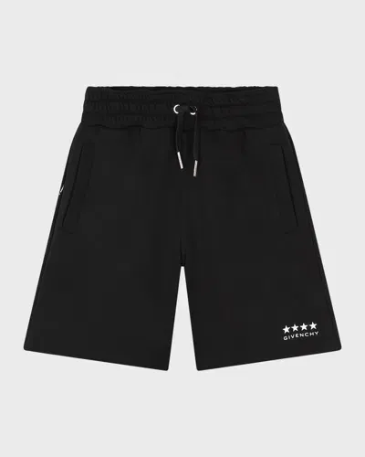 Givenchy Kids' Boy's 4g Drawstring Shorts In Black