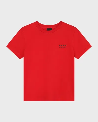 Givenchy Kids' Boy's 4g Printed T-shirt In Bright Red