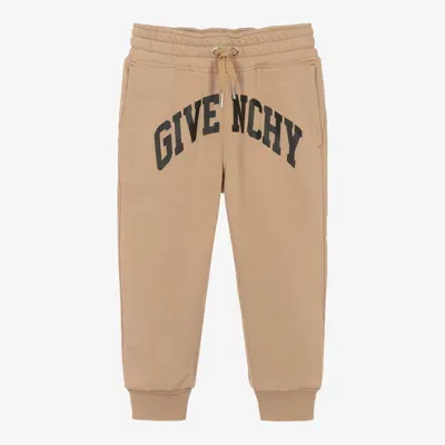 Givenchy Kids' Logo-print Fleece Track Pants In Beige