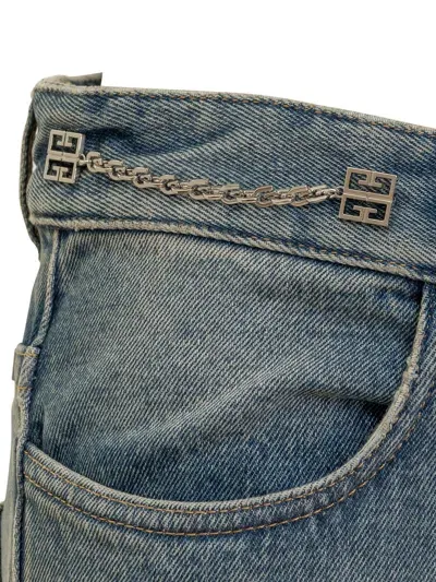 Givenchy Chain Jeans With Logo In Blue