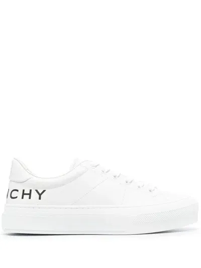 Givenchy Low-top White Leather Sneakers In White,black