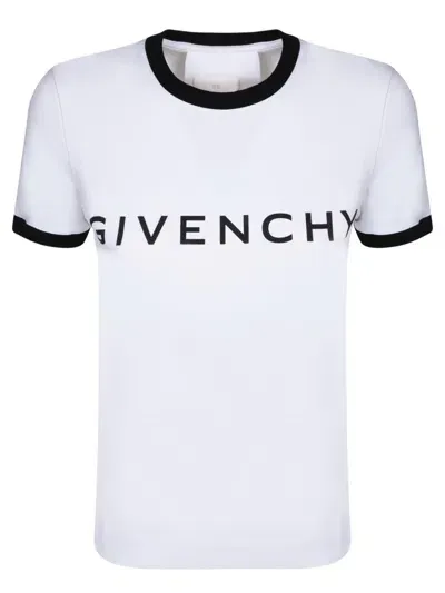 Givenchy Classic Logo T-shirt With Contrast Trim And Comfortable Fit In White