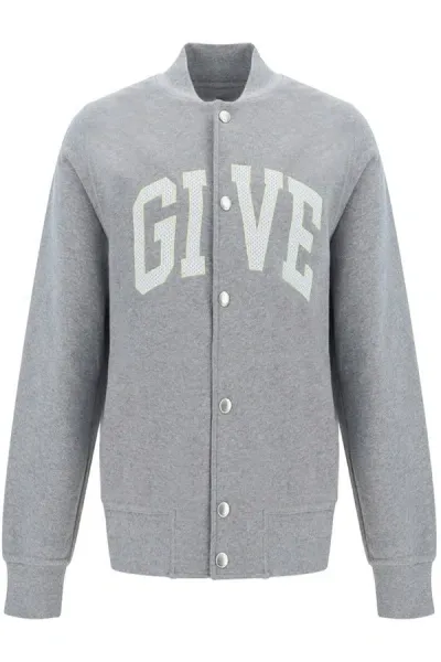 Givenchy College Varsity Jacket In Fleece In Gray