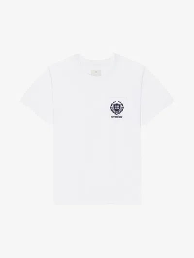 Givenchy Crest T-shirt In Cotton In White