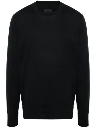 Givenchy Crew-neck Fine-knit Jumper In Black