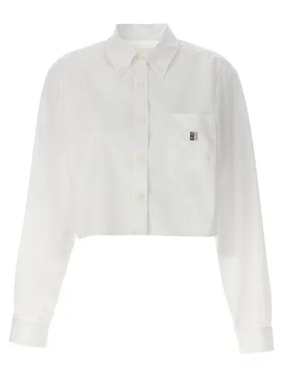 Givenchy Cropped Logo Shirt In White