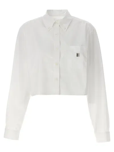 Givenchy Cropped Logo Shirt In White