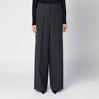 Givenchy Dark Grey Wool Wide Trousers