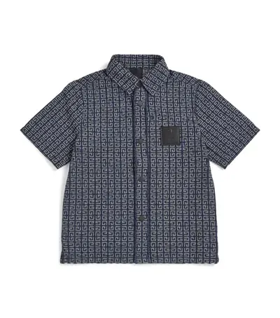 Givenchy Kids' Denim Jacquard Logo Shirt In Blue