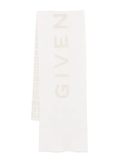 Givenchy Double Face Scarf In White/ Mastic (ecru)