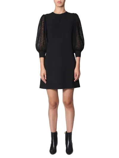 Givenchy Dress With Pleated Sleeves In Black