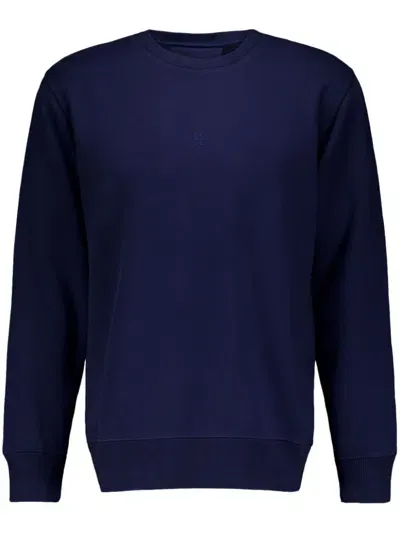 Givenchy Embroidered-logo Cotton Sweatshirt In Navy