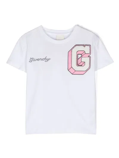 Givenchy Embroidered-logo Cotton T-shirt In 白色