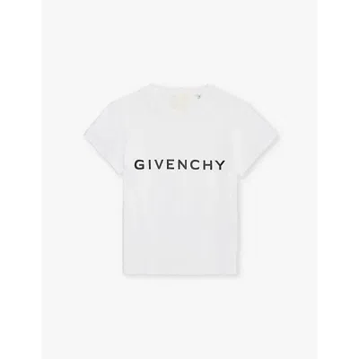 Givenchy Girls White Kids Logo-print Short-sleeved Cotton-jersey T-shirt 4-12 Years