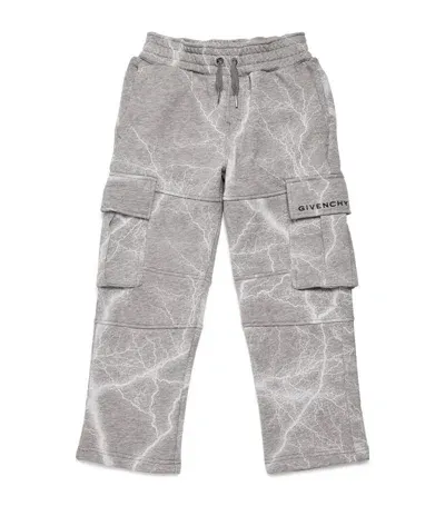 Givenchy Kids' Storm-print Mid-rise Tapered-leg Cotton-jersey Jogging Bottoms 8-12+ Y In Grey