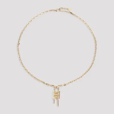 Givenchy Lock Mini Necklace In Metallic