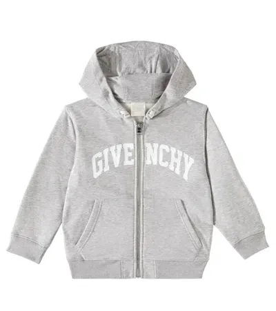 Givenchy Kids' Logo Cotton-blend Jersey Hoodie In Grey