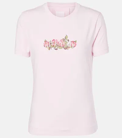 Givenchy Logo Cotton-blend Jersey T-shirt In Pink