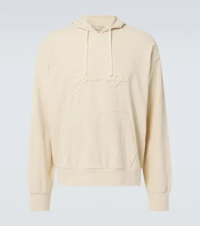 Givenchy Logo Cotton-blend Velvet Hoodie In Gelb 