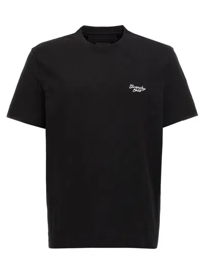 Givenchy Logo Embroidery T-shirt In Black