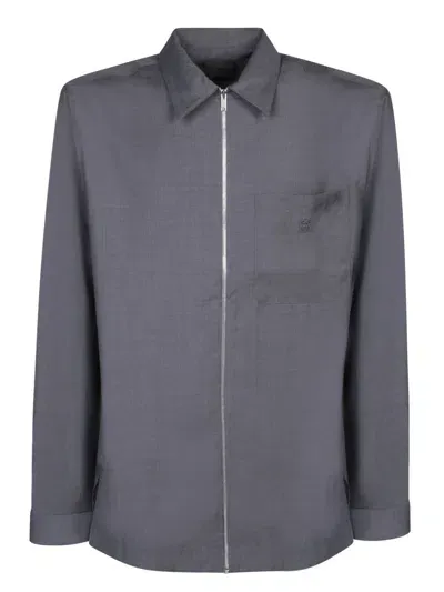 Givenchy Logo Pocket Black Shirt In Grey