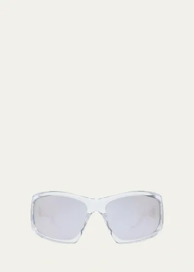 Givenchy Men's Giv Cut Rectangle Sunglasses In Crystal Smoke Mir