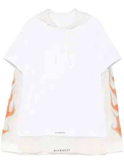 Givenchy Mesh-sleeved T-shirt In White