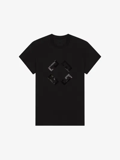 Givenchy Monogram 72 T-shirt In Cotton And Sequins In Black