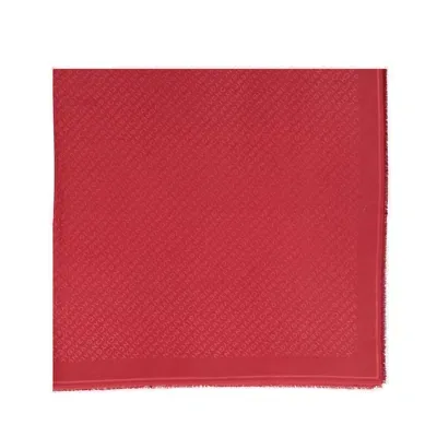 Givenchy Monogram Frayed Edge Scarf In Red