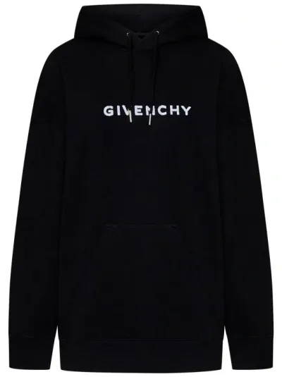 Givenchy Women Flocked Logo Hoodie In Multicolor