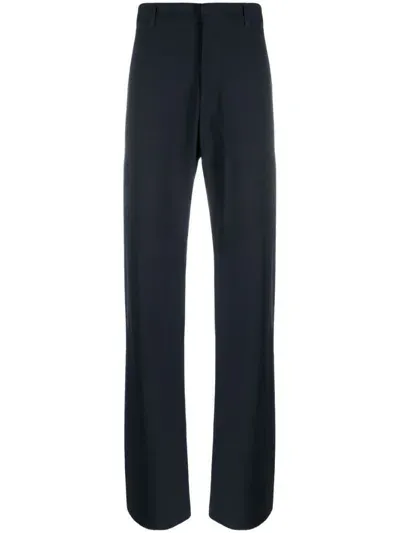 Givenchy Straight-leg Wool-blend Trousers In Blue