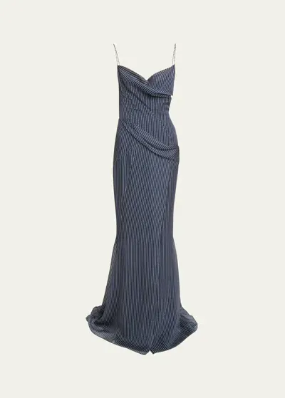 Givenchy Long Dress Open Back In Navy