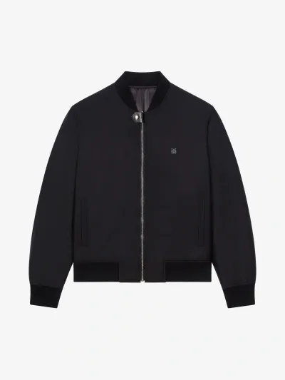 Givenchy Reversible Bomber Jacket In 4g Wool In Black