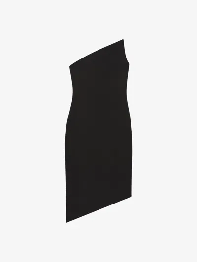 Givenchy Asymmetric Bustier Dress In Wool In Black