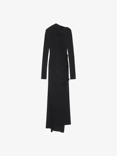 Givenchy Draped Dress In Embroidered Jersey In Black