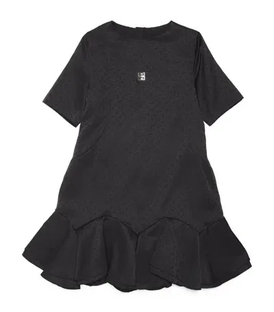 Givenchy Kids' Satin Logo Dress In Black