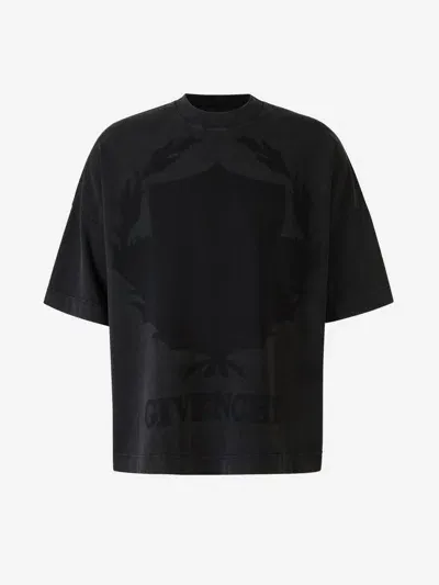 Givenchy Black Shadow T-shirt In Logo Printed On The Front