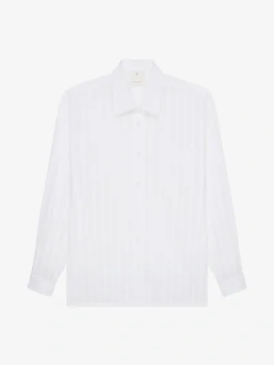 Givenchy Shirt In Cotton Voile With Stripes In White