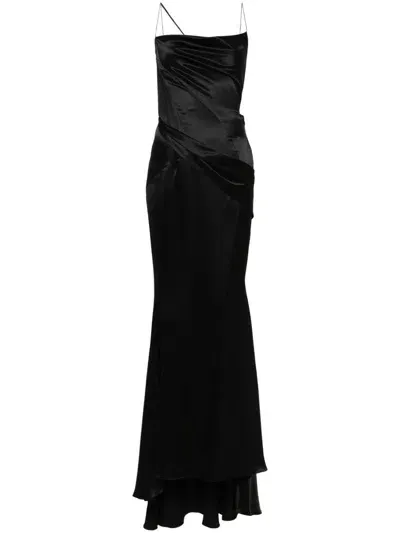 Givenchy Gathered Silk Satin Gown In Black