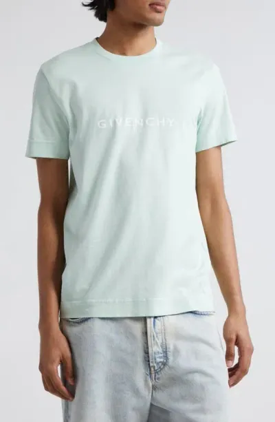 Givenchy Slim Fit Logo T-shirt In Aqua Green