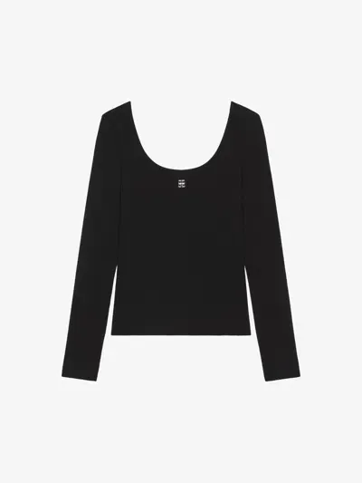 Givenchy Slim Fit Top In Cotton With 4g Liquid Detail In Black