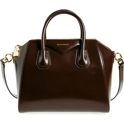 Givenchy Small Antigona Leather Satchel In Brown