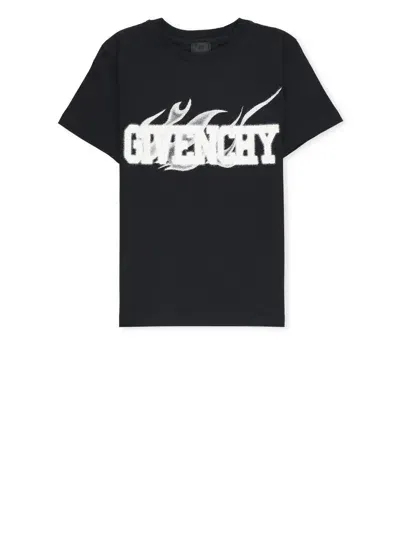 Givenchy Kids' Logo-print Cotton T-shirt In Black