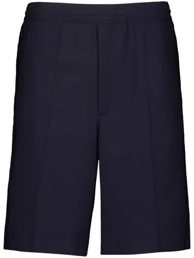 Givenchy Wool-poplin Bermuda Shorts In Blue