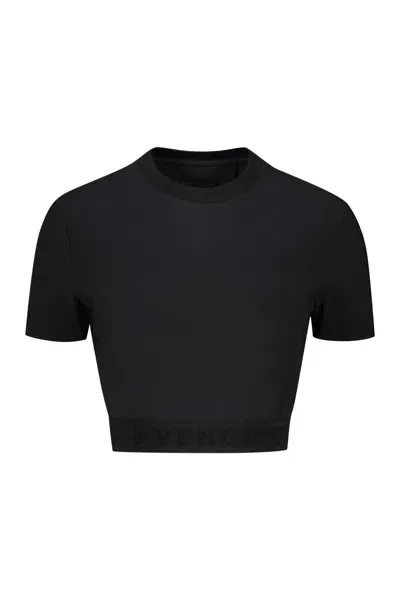 Givenchy Technical Fabric Crop Top In Black