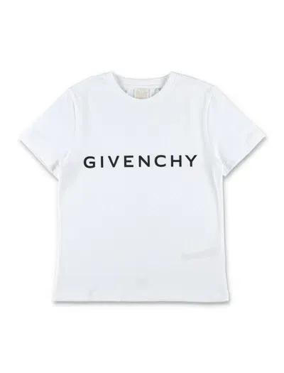 Givenchy Kids' Boy's Logo-print Short-sleeve Cotton Jersey T-shirt In White