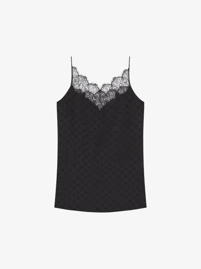 Givenchy Top In Polka Dots Jacquard And Lace In Black