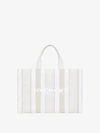 Givenchy Tote Bag In Cotton Towelling With Stripes In White