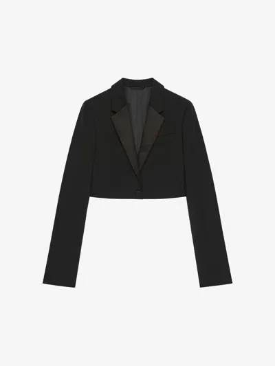 Givenchy Veste Cropped En Laine Et Mohair In Black